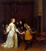Gerard Ter Borch An Officer Making his Bow to a Lady Sweden oil painting reproduction